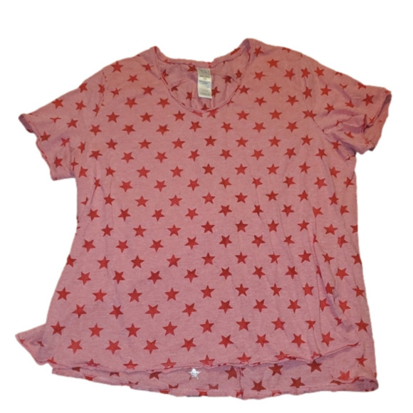 Light weight star pattern red tee V neck XXL 20 - Picture 1 of 10